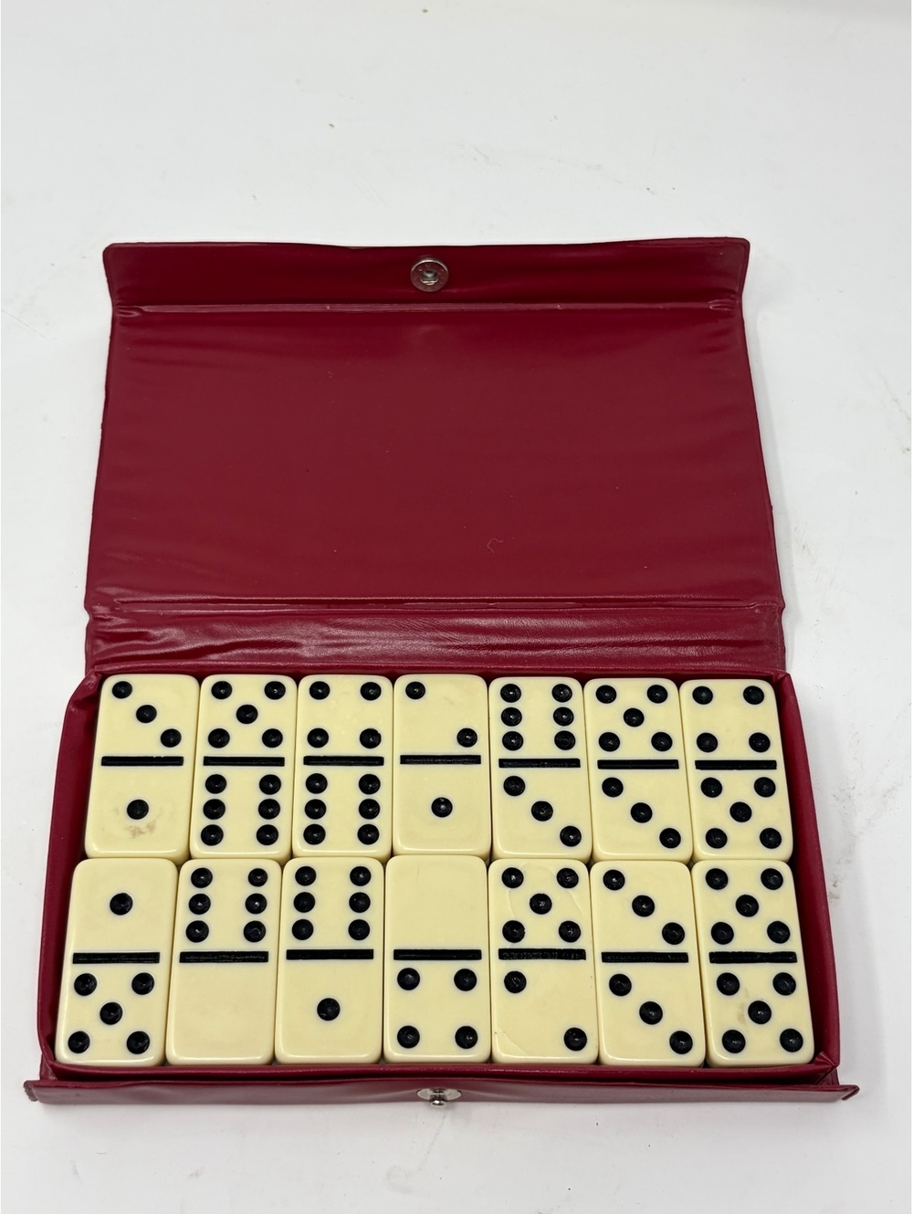 Cardinal Domino Set in Red Case